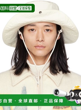 1h可退 【美国直邮】Jil Sander白色按扣渔夫帽  帽子 100 纯棉