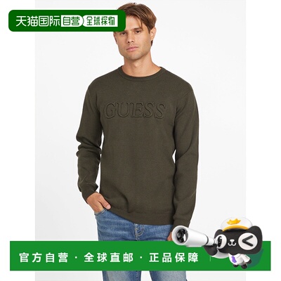 自营guessAstero Logo Sweater - hunter green 美国奥莱直发毛衣