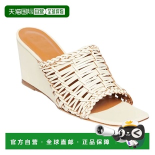 Staud 奶油色 女士 编织坡跟凉鞋 美国奥莱 Blair 自营