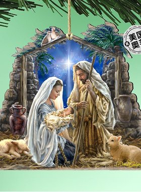 Designocracy Glory to God 木饰品 2 件套励志 - 多色 【美国奥