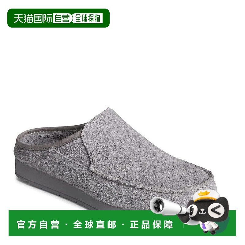 自营 Sperry Moc Sider Mule女式灰色绒面Moc鞋头休闲鞋JOBB564-