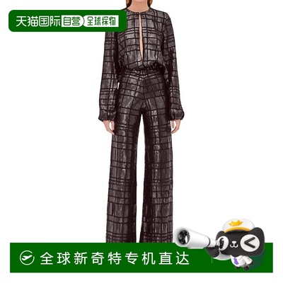 自营 alexisReis Sequin Long Sleeve Top In Black - black 【美