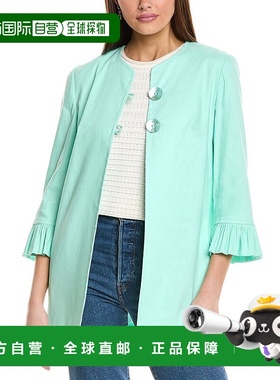 自营 Sara Campbell Carmen 亚麻夹克 - 绿色 美国奥莱直发外套