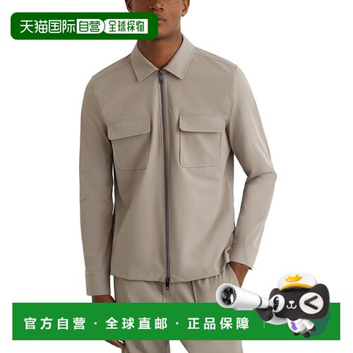 自营Reiss Ascend Technical拉链T休闲衬衫-棕色 美国奥莱直发