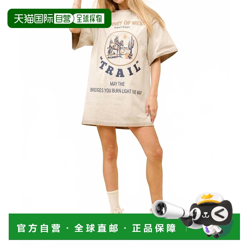 自营blue bJourney Of The West Graphic T Shirt Dress In Faded