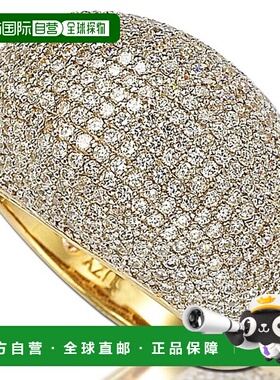 自营 Suzy Levian 镀金纯银密钉圆顶方晶锆石戒指 - 黄色 美国奥