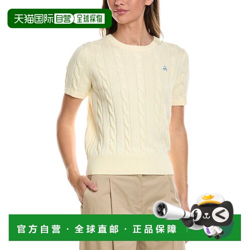自营Brooks Brothers Cable Crew毛衣-黄色 美国奥莱直发