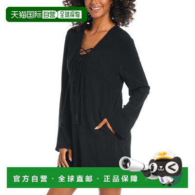 自营La Blanca Tunic Coverup - black 美国奥莱直发连衣裙