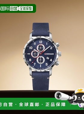 自营 Wenger Swiss Army 男式 01.1543.109 Attitude 蓝色表盘手