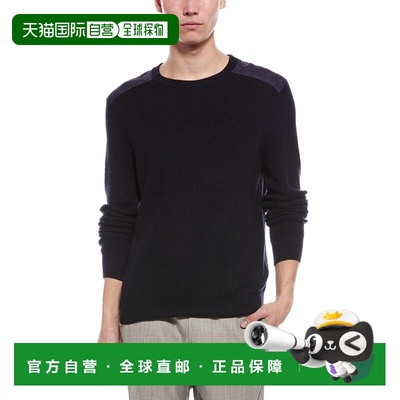 自营Bruno Magli Merino Wool Crewneck Sweater - navy 美国奥莱