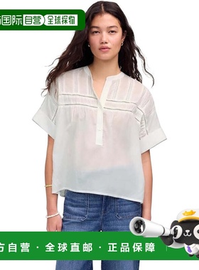 自营Women's Madewell Samoa Top White Sushi Voile Henley Neck