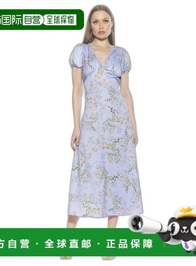 自营alexia admorSilvius 连衣裙 - 蓝色花朵 美国奥莱直发