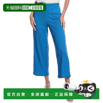自营 Jones New York Pull-On Wide Leg Crop Pant - blue 美国奥