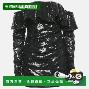 自营The Attico Black Sequin Ruffled Mini Dress - black 美国