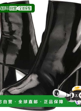 自营Guess Danca Boots Women's Black Patent Leather Block Hee