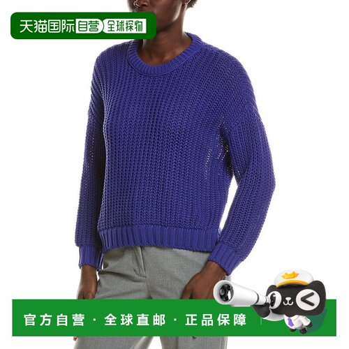 美国直邮自营EILEEN FISHER圆领毛衣-蓝色 美国奥莱直发