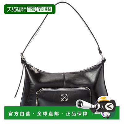 自营Off-White Dumbo Leather Hobo Bag - black 美国奥莱直发