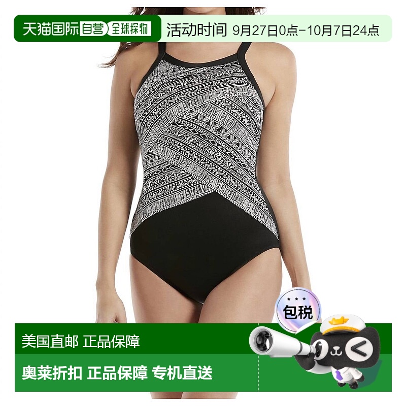 自营 miraclesuit条纹 Zephyr 高领带钢圈连体泳衣 Castaway - ca