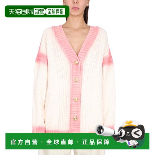 自营palm angelsPatent Leather Effect Palm Cardigan - white