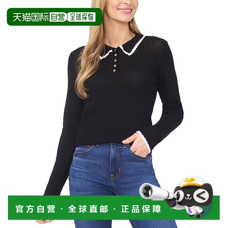 自营CeCe修身毛衣-黑色 美国奥莱直发