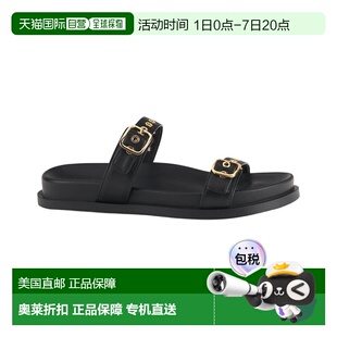 自营AGL Cristina Ring Leather Slides - black 美国奥莱直发