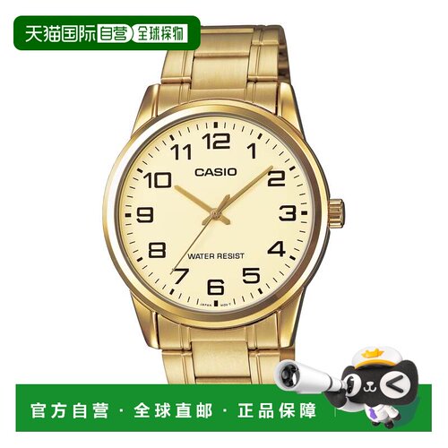 自营Casio Men’s Champagne Dial Analog Watch with Gold Tone