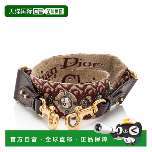 自营Dior Oblique Studded Shoulder Strap - beige, red 美国奥