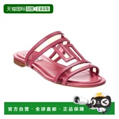 拖鞋 自营 粉红色 美国奥莱直发新款 tod sTOD皮革和乙烯基凉鞋