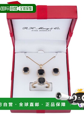 美国直邮Macy's 纯银通用项链钻石宝石吊坠戒指玛瑙套装时尚精致