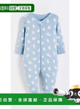 自营babycottonsHoppers Zip Footed Pajama - light-blue 美国奥