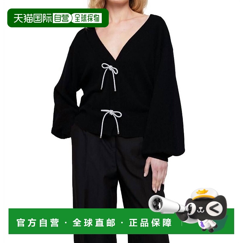 自营brodie cashmereBling Bow Cardigan In Black - black 美国