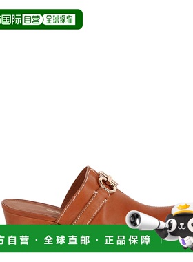 自营 salvatore ferragamo火卫一皮骡子-棕色 美国奥莱直发穆勒鞋