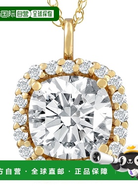 自营 pompeii33 5/8 克拉垫形莫桑石和实验室培育钻石光环吊坠 14