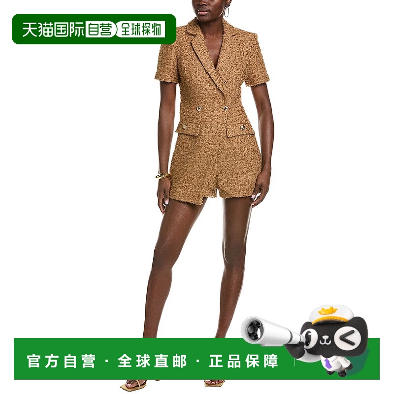 自营Endless Rose Tweed Romper - brown 美国奥莱直发