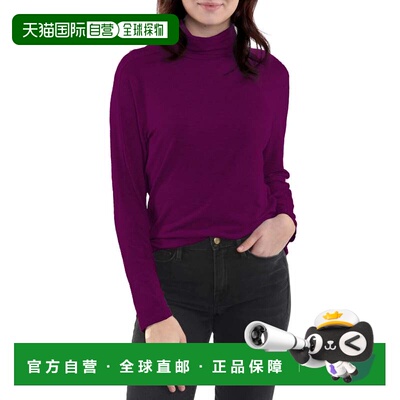 自营incashmereFine Knit Long Sleeve Turtleneck - plum 美国奥