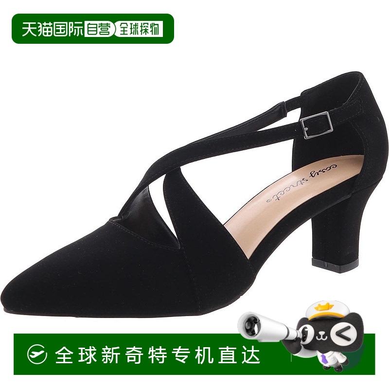 自营easy streetELEGANCE 女式系带人造粗跟高跟鞋 - 黑色 lamy