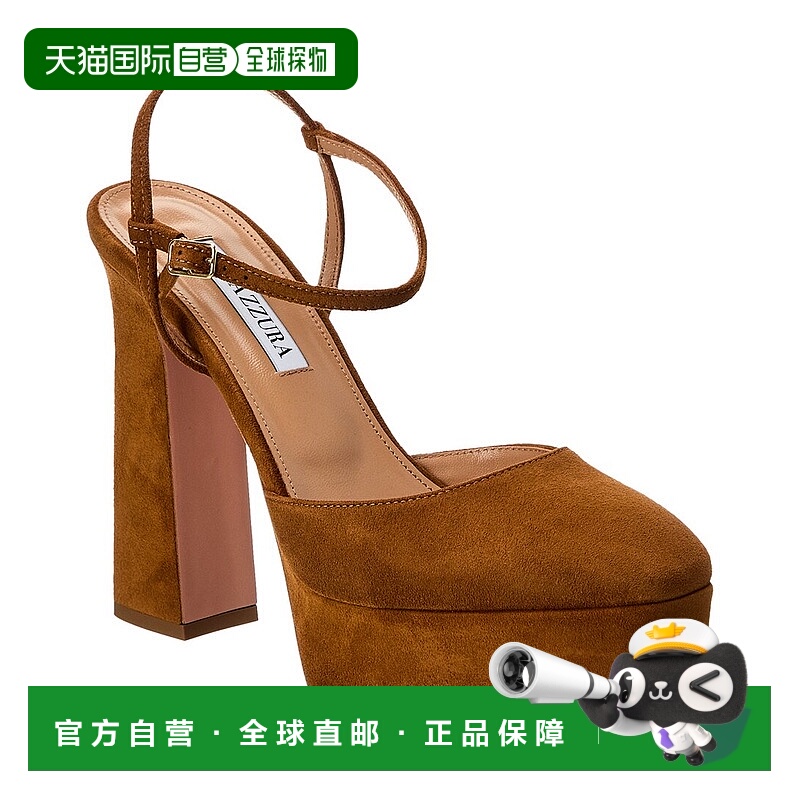 自营Aquazzura Groove Plateau 120 绒面革厚底高跟鞋 - 棕色 美