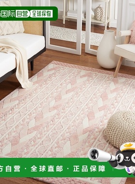 自营safaviehMetro Hand Made Area rug, Pink / Ivory Contempor