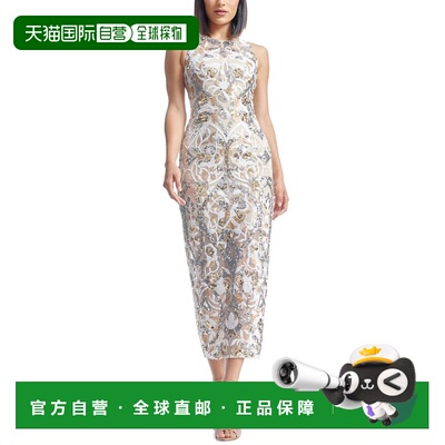 自营Dress The Population Helena Sheath Dress - gold multi 美