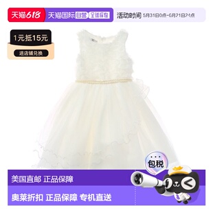 自营Badgley Mischka Rosette Bodice Dress - white 美国奥莱直