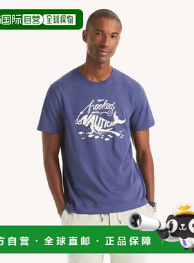 自营Nautica Mens Get Hooked Graphic T-Shirt - deep cobalt 美