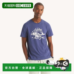 自营Nautica Mens Get Hooked Graphic T-Shirt - deep cobalt 美