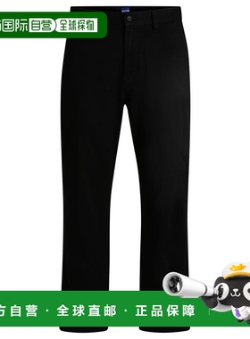 自营 hugo bossRegular-fit trousers in cotton twill with sign
