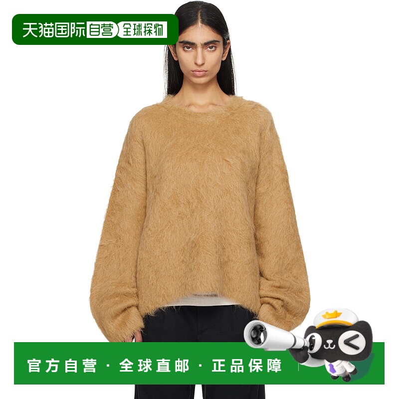 1h可退 香港直邮潮奢 TOTÊME 女士 黄褐色 Boxy 毛衣 244WRT873YA