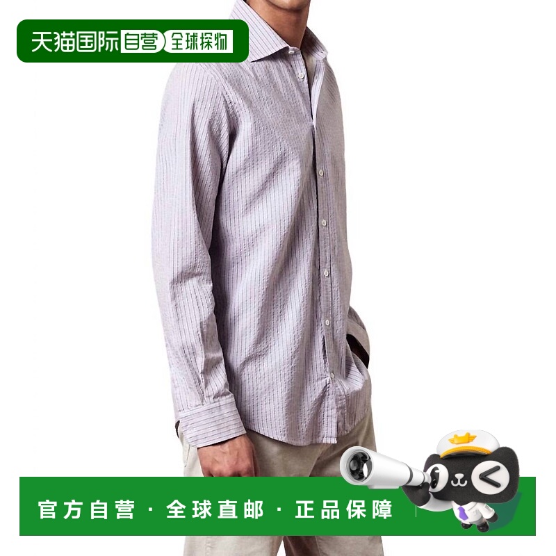 自营 massimo alba热那亚 Calce 紫色条纹衬衫 - 石灰紫色条纹 美