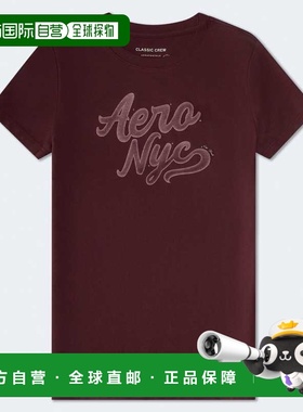 自营Aeropostale Nyc Script Graphic Tee - dark red 605 美国奥