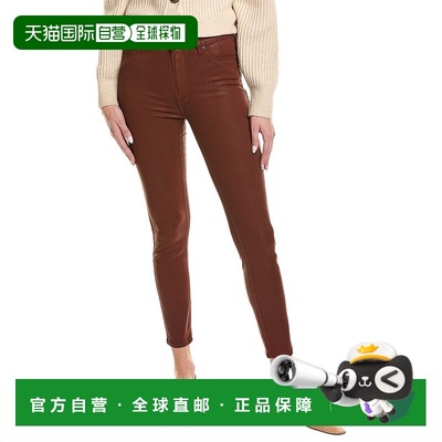 自营PAIGE Hoxton Burgundy Dust Luxe Coating High-Rise Ankle