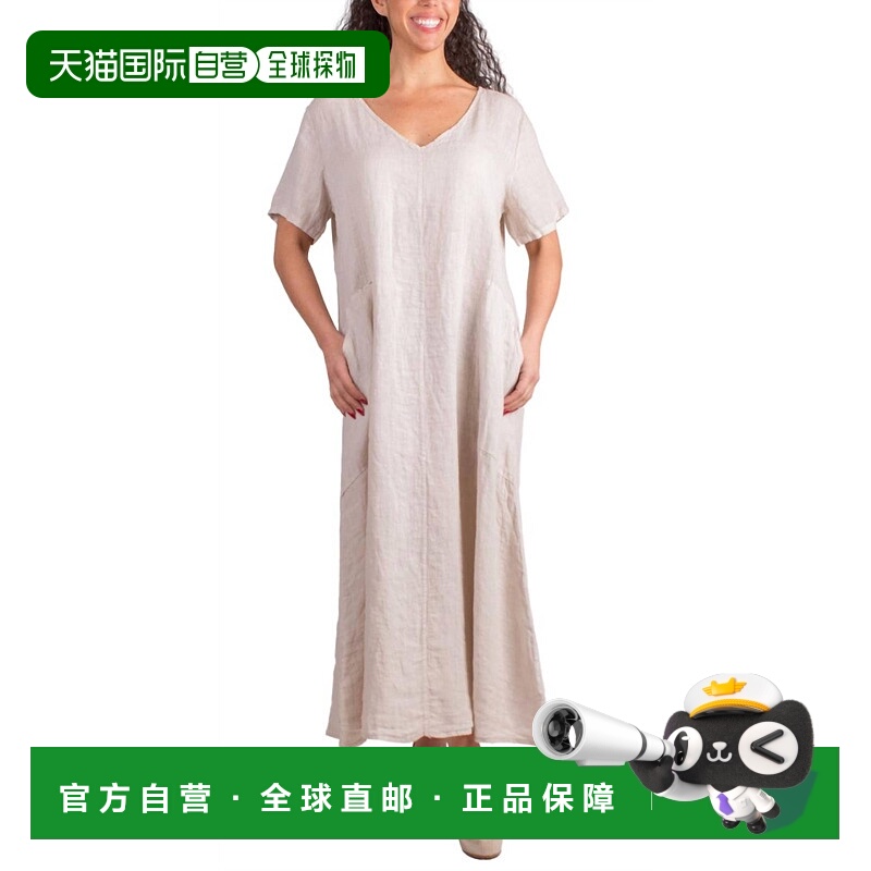 自营gigi modaVedette Linen Maxi Dress In Cream - cream 美国