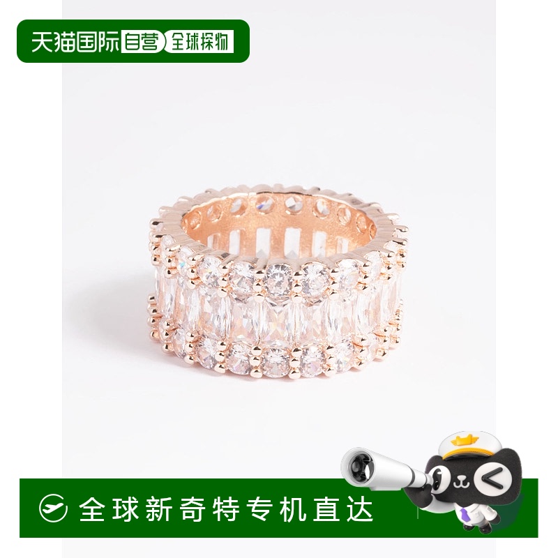 自营 lovisa玫瑰金方晶锆石长方形戒指 - 多色 美国奥莱直发