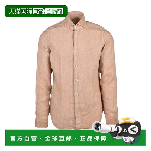 自营eleventyBeige Linen Shirt - neutrals 美国奥莱直发